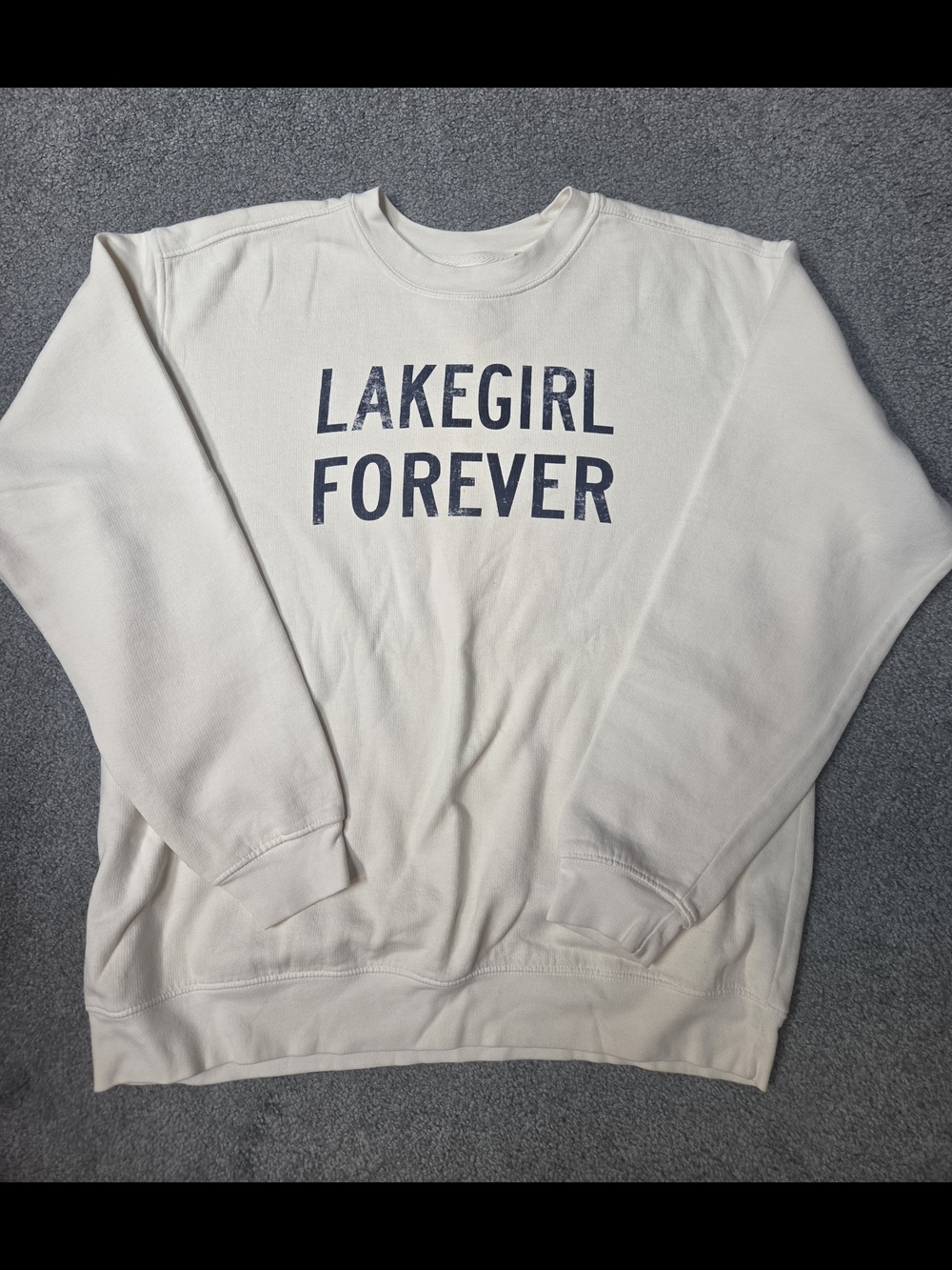 Lakegirl Forever Cream Graphic Crewneck Sweatshirt